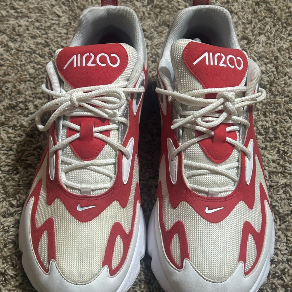 Nike Red and White Athletic Shoes with Air Max Design
